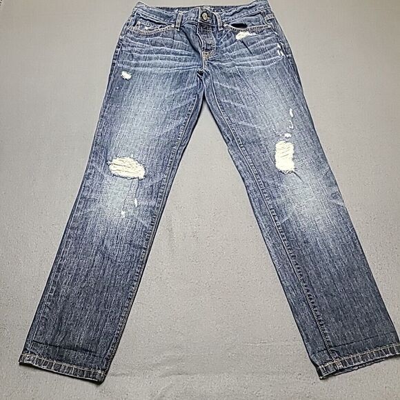 Ann Taylor Loft Womens Jeans 4 Boyfriend Button Fly Biker Girl Denim Pants - Picture 1 of 16